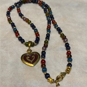 Vintage Liz Claiborne heart necklace